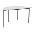 Table de réunion Trapèze - 140 x 70 cm - Pieds carrés aluminium - Blanc perle