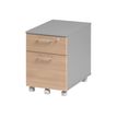 3483600784544-Caisson mobile JAZZ+ - Profondeur 60 cm - 2 tiroirs - Hêtre-P_79426254_1-0