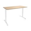 3253310160019-Bureau LEVEL - Bureau éléctrique - L140 - pied blanc - plateau Imitation Chêne clair-P_79429785_1-0