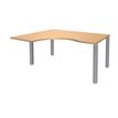 3253310164192-Bureau compact EXPRIM - L160 cm - Retour gauche - Plateau imitation Hêtre - Pieds alu (Pieds de renfort obligato-P_79432300_1-0
