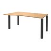 Bureau Vague EXPRIM - L160 cm - Retour gauche - Plateau imitation Hêtre - Pieds carbone