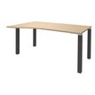 3253310165182-Bureau Vague EXPRIM - L160 cm - Retour gauche - Plateau imitation Chêne clair - Pieds carb-P_79432399_1-0