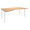 3253310165229-Bureau vague symétrique EXPRIM - L180 cm - Plateau imitation Hêtre - Pieds blanc-P_79432403_1-0