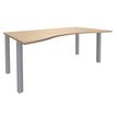 3253310165311-Bureau vague symétrique EXPRIM - L180 cm - Plateau imitation Chêne clair - Pieds alu-P_79432412_1-0