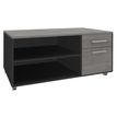 3253310163614-Console mobile LEVEL/STEELY/WOODY- L120 x H63 x P60 cm - 2 tiroirs dont 1 DS - coté anthracite - finition façade et-P_79432642_1-0