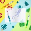 0400794382663-BIC 4 Couleurs - Stylo à bille 4 couleurs - 1 mm - corps texturé velours motif feuilles-P_79438266_5-4