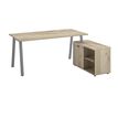 Bureau manager MAMBO avec retour droit - 160 cm - Chêne/chocolat