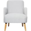 Fauteuil d'accueil BROOKS avec accoudoirs - pieds en hêtre massif - gris clair