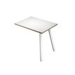 Retour direct pour bureau - L80 x H74 x P60 - Pieds métal blancs - plateau blanc chants chêne