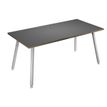 2012349510575-Bureau LEONARDO - 160 cm - Pieds métal blancs - Anthracite chants chêne-P_79441669_1-0