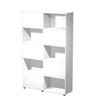 Bibliothèque haute TETRIS  - L120 x H190,6 x P35 - Corps et portes blancs