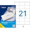 3270241010442-Apli Agipa - 2100 Étiquettes adhésives blanches multi-usages - 70 x 42,4 mm - coins droits - réf 101--0