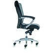 0000793561061-Fauteuil de bureau ergonomique GEORGE en cuir - Accoudoirs fixes - Noir --2