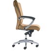Fauteuil de bureau ergonomique GEORGE en cuir - Accoudoirs fixes - Marron havane 