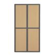 Armoire haute à rideaux EASY OFFICE - 110 x 204 x 41,5 cm - Corps et poignée anthracite - Rideaux imitation hêtre