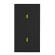 Armoire haute à rideaux EASY OFFICE - 110 x 204 x 41,5 cm - Corps et rideaux noir - Poignée verte