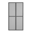 Armoire haute à rideaux EASY OFFICE - 110 x 204 x 41,5 cm - Corps et poignée anthracite - Rideaux gris