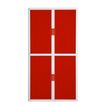 3660141930436-Armoire haute à rideaux EASY OFFICE - 110 x 204 x 41,5 cm - Corps blanc - Rideaux et poignée rouge--0