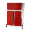 Caisson de bureau mobile EASYBOX - 4 tiroirs mixtes - Rouge