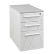 Caisson bout de bureau SUNDAY blanc + top L42 cm gris - P 60 cm - 3 tiroirs - Gris
