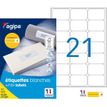 Apli Agipa - 2100 Étiquettes adhésives blanches multi-usages - 63,5 x 38,1 mm - coins arrondis - réf 118984