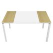 Table de réunion EASYDESK - L220 x P114 x H75 cm - blanc/hêtre
