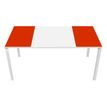 Bureau droit EASYDESK - L160 x P80 cm  - Blanc/rouge