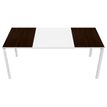 Bureau droit EASYDESK - L180 x P80 cm  - Blanc/wengé
