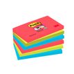 Post-it - 6 Blocs notes Super Sticky Bora Bora - 3 couleurs assorties - 76 x 127 mm