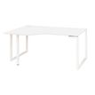 3483600495686-Bureau compact à gauche SUNDAY - 160 cm - Pieds cadre - Blanc--0