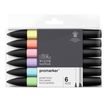 884955070383-ProMarker - Pack de 6 marqueurs double pointe - tons pastels--0
