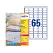 Avery - 6500 Mini Étiquettes adresse blanches - 38,1 x 21,2 mm - Impression laser - réf L7651-100
