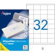 Apli Agipa - 3200 Étiquettes adhésives blanches multi-usages - 51 x 33,8 mm - coins droits - réf 100634
