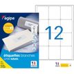 Apli Agipa - 1200 Étiquettes adhésives blanches multi-usages - 63,5 x 72 mm - coins arrondis - réf 100983