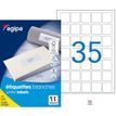 3270241021684-Apli Agipa - 3500 Étiquettes adhésives blanches multi-usages - 35 x 35 mm - coins arrondis - réf 102--0