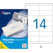 Apli Agipa - 1400 Étiquettes adhésives blanches multi-usages - 105 x 40 mm - coins droits - réf 119017