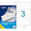 Apli Agipa - 300 Étiquettes adhésives blanches multi-usages - 210 x 99 mm - coins droits - réf 119019