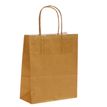 50 Sacs cadeau kraft - poignées torsadées - 18 cm x 8 cm x 22 cm - or
