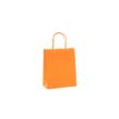 Logistipack - 50 Sacs cadeau kraft - poignées torsadées - 18 cm x 8 cm x 22 cm - orange