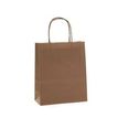 Logistipack - 50 Sacs cadeau kraft - poignées torsadées - 18 cm x 8 cm x 22 cm - chocolat