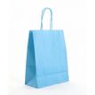 Logistipack - 50 Sacs cadeau kraft - poignées torsadées - 18 cm x 8 cm x 22 cm - turquoise