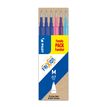 Pilot Frixion Ball - 6 Recharges pour rollers effaçables - 0,7 mm - bleu/rose/violet/turquoise