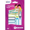 Avery - 30 Étiquettes adhésives pour stylos - 50 x 10 mm - bleu/vert 