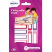 Avery - 30 Étiquettes adhésives pour stylos - 50 x 10 mm - rose/rouge