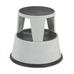 Tabouret - 2 marches - métal - gris clair