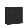 Armoire basse monobloc à rideaux ETIC - 100 x 120 cm - noir