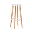 3660141230321-2 Tabourets hauts WOODY - pied hêtre - assise blanche--0