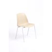Chaise CHARLOTTE - pieds blancs sans accroche - beige