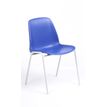 Chaise CHARLOTTE - pieds blancs sans accroche - bleu