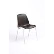 Chaise CHARLOTTE - pieds blancs sans accroche - marron